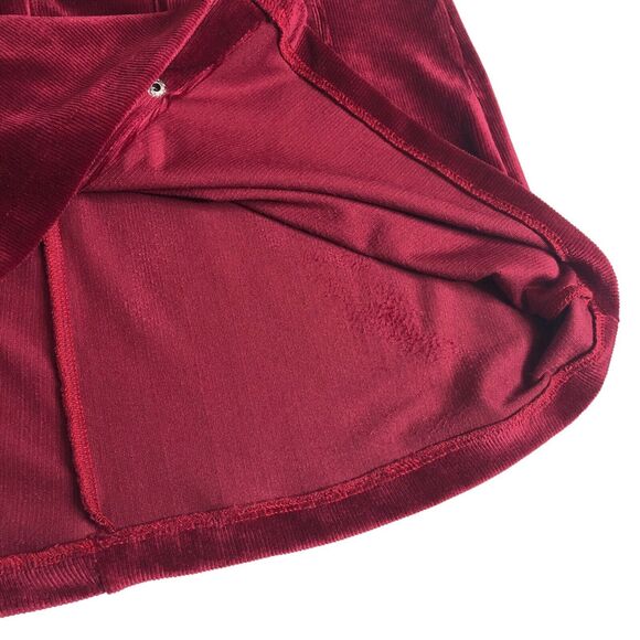 Umgee Skirt Womens Medium Burgundy Corduroy Velvet Mini Snap Front Pockets - Picture 7 of 13